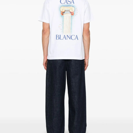 Casablanca La Columne Printed T-Shirt In White