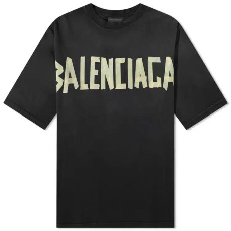 Balenciaga Tape Type Black T-Shirt