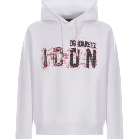 Dsquared2 Scribbles Hoodie White